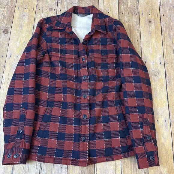 LL Bean Signature Ladies Chamois Flannel Shirt Shacket Sherpa Lined Extra Small - Picture 1 of 9